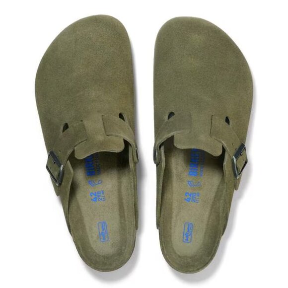 Birkenstock Boston Soft Footbed Suede Leather women Color: Thyme Tonal - Picture 2 of 4